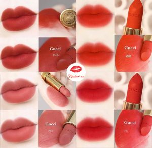 Bảng màu son Gucci Rouge à Lèvres Voile
